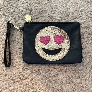 Betsy Johnson Love Emoji Wristlet Clutch